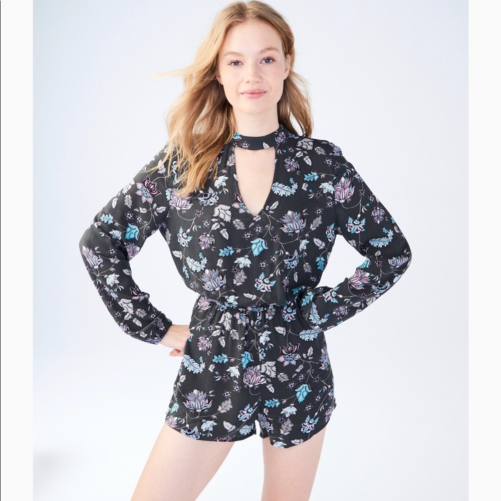 Aeropostale floral choker romper